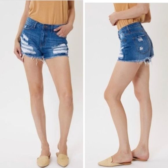 Nature High Rise Denim Shorts - Picture 2 of 9